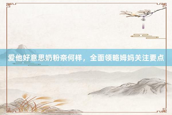 爱他好意思奶粉奈何样，全面领略姆妈关注要点