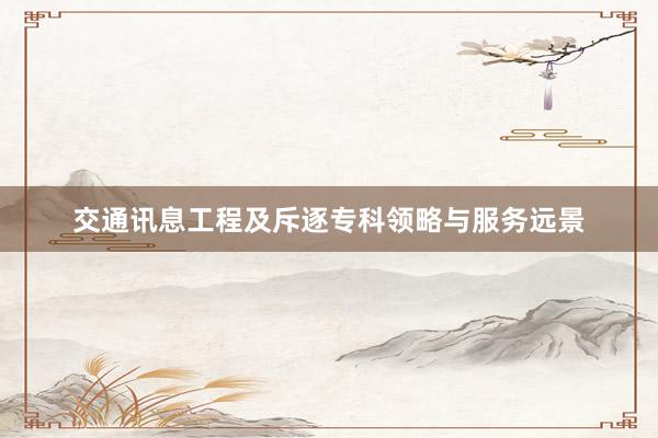 交通讯息工程及斥逐专科领略与服务远景