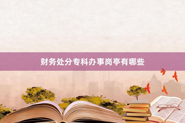 财务处分专科办事岗亭有哪些